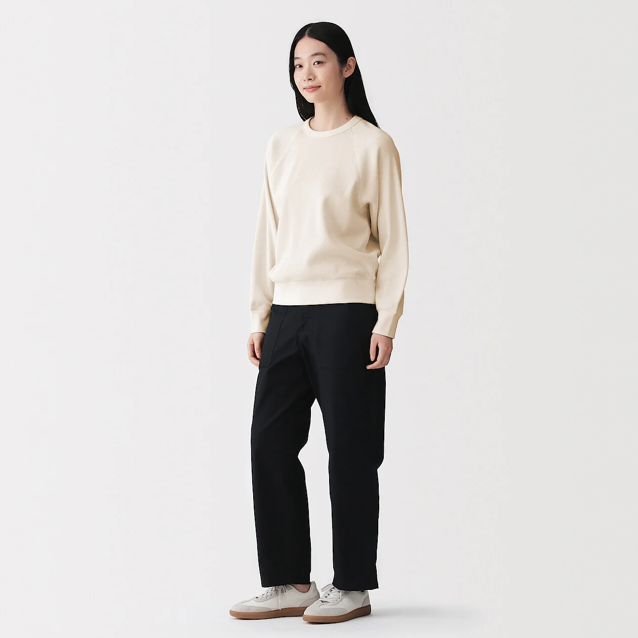 Waffle Knit Crewneck Long Sleeve T-Shirt - Image 19
