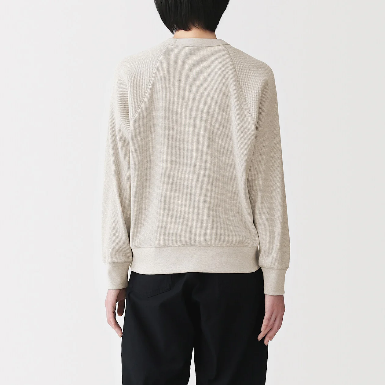 Waffle Knit Crewneck Long Sleeve T-Shirt - Image 26