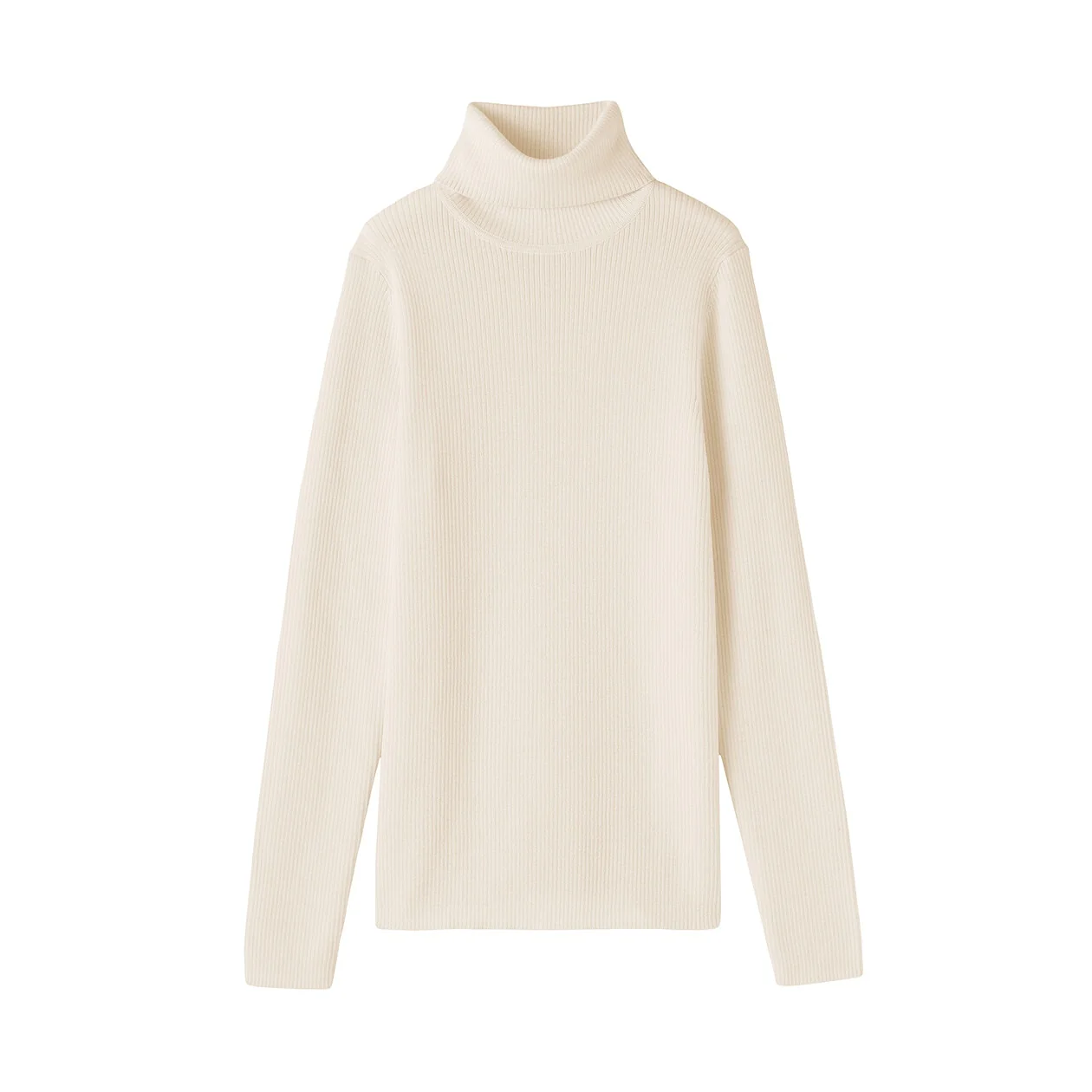 Washable Wool High-Gauge Ribbed Turtleneck Sweater - Image 11