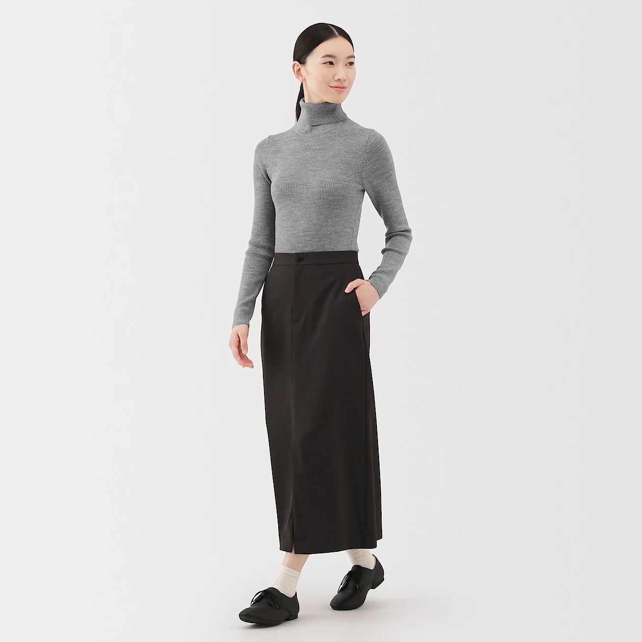 Washable Wool High-Gauge Ribbed Turtleneck Sweater - Image 15