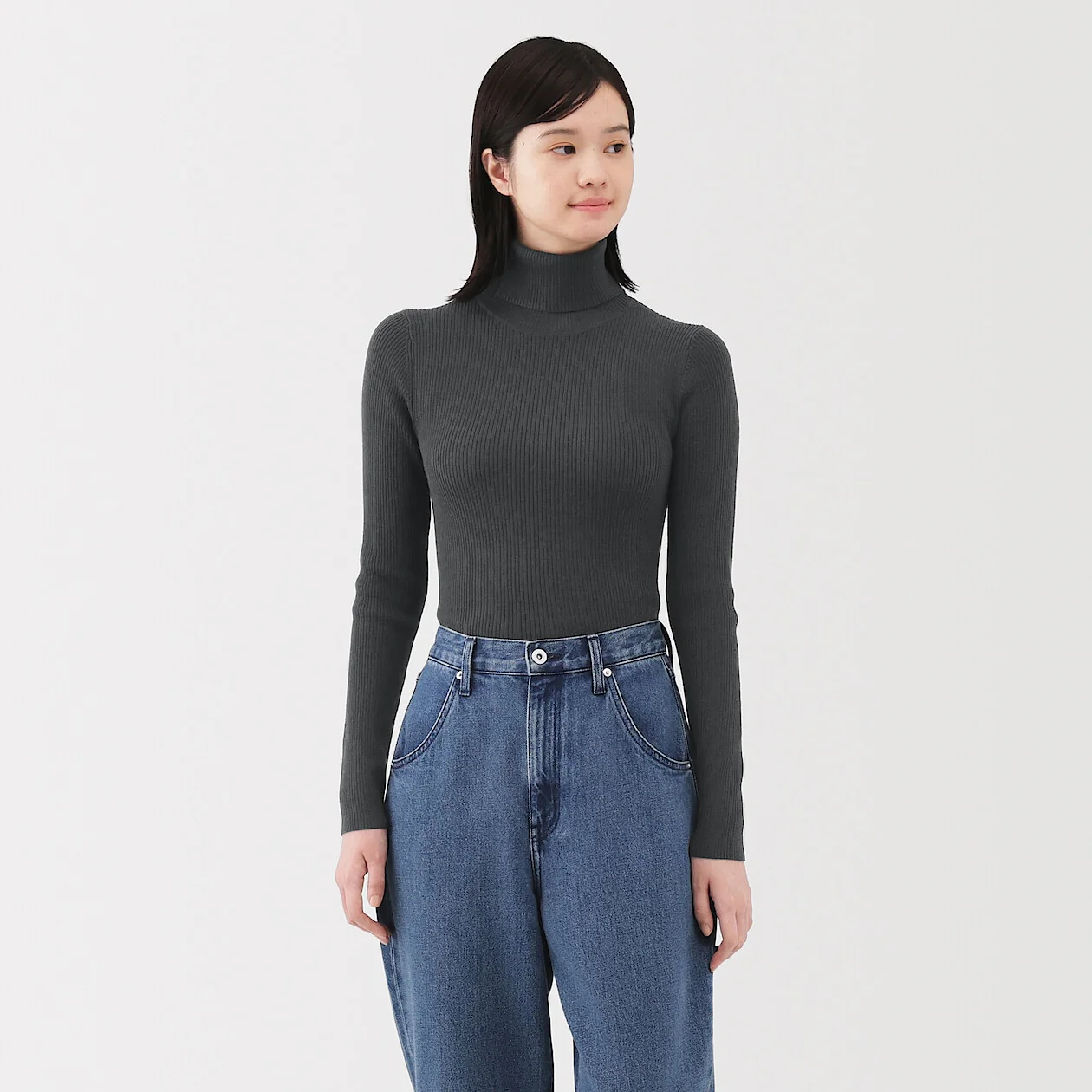 Washable Wool High-Gauge Ribbed Turtleneck Sweater - Image 19