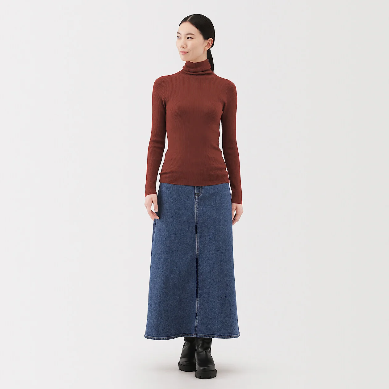 Washable Wool High-Gauge Ribbed Turtleneck Sweater - Image 35