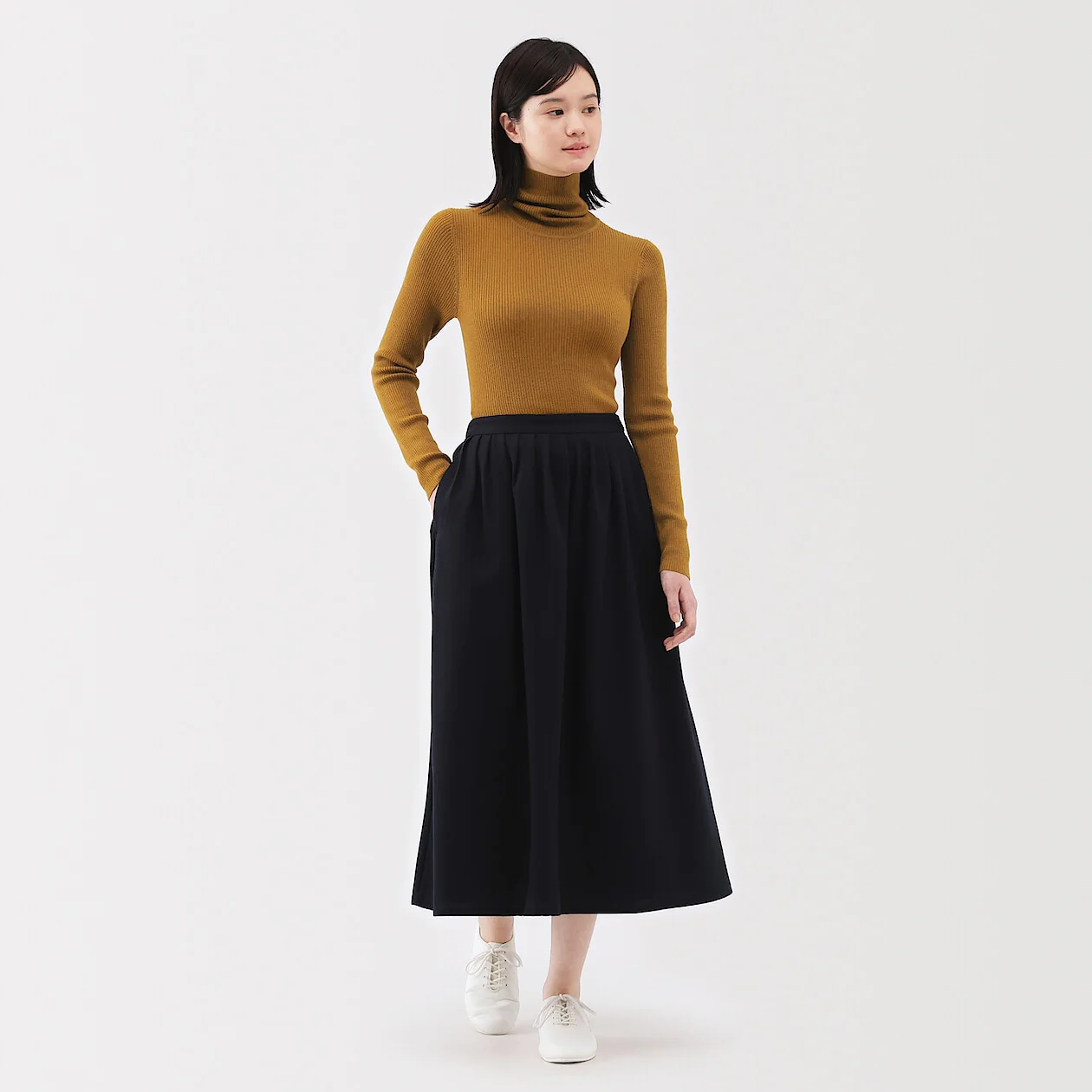 Washable Wool High-Gauge Ribbed Turtleneck Sweater - Image 40