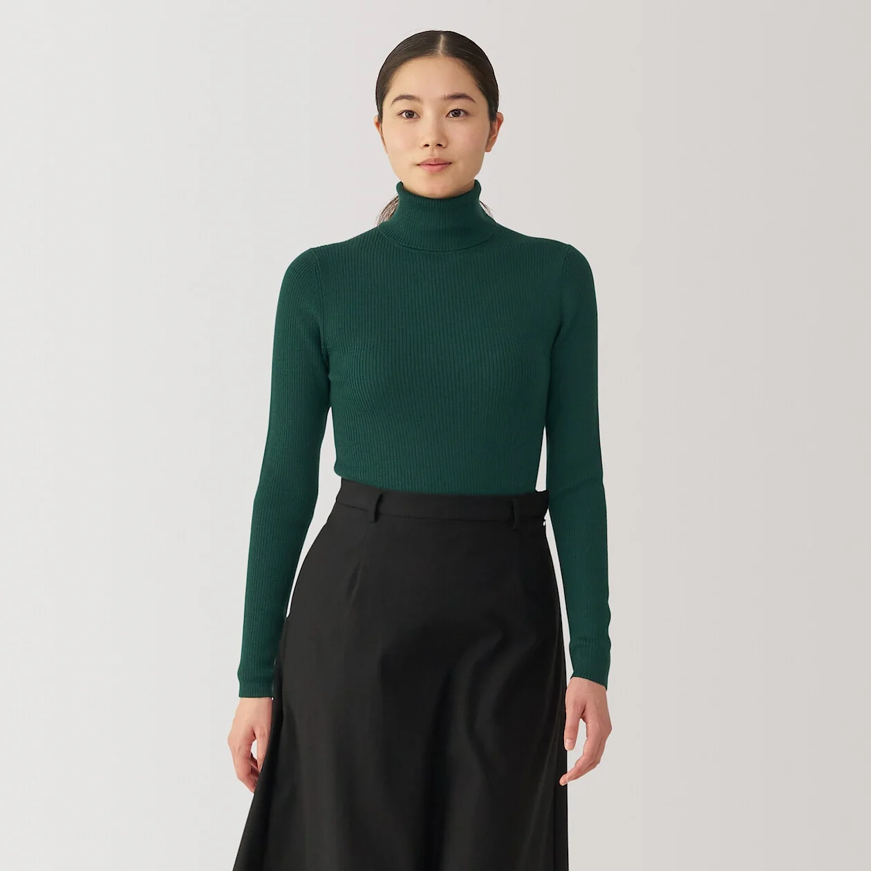 Washable Wool High-Gauge Ribbed Turtleneck Sweater - Image 44