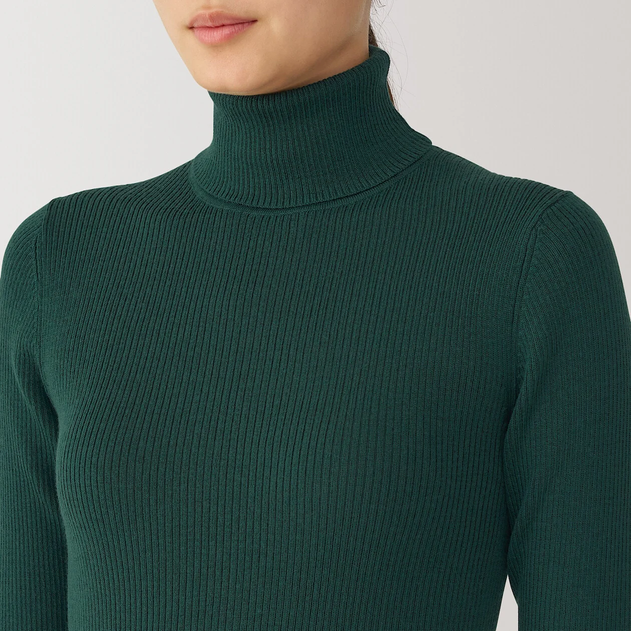 Washable Wool High-Gauge Ribbed Turtleneck Sweater - Image 48