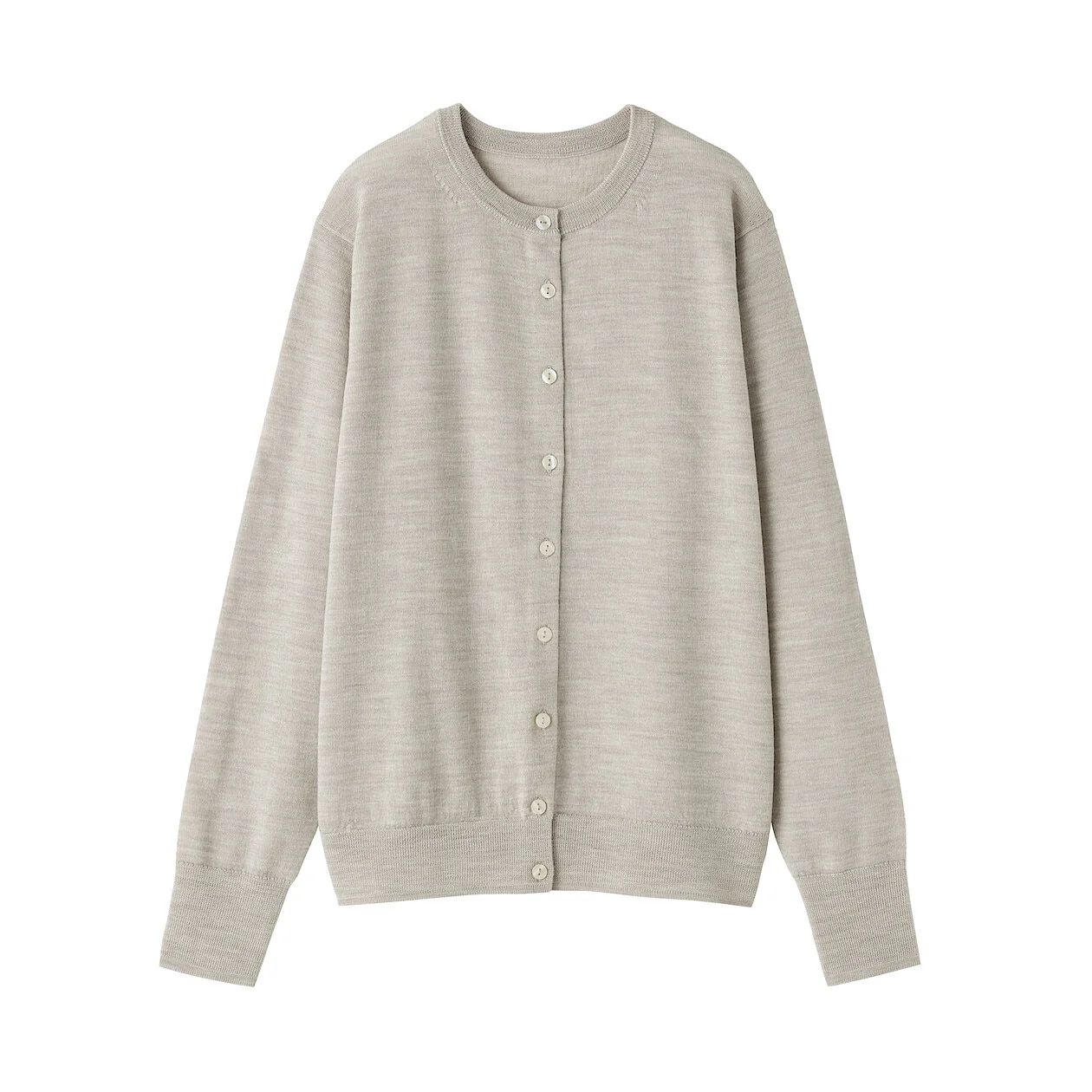 Washable Wool High-Gauge Crewneck Cardigan - Image 22