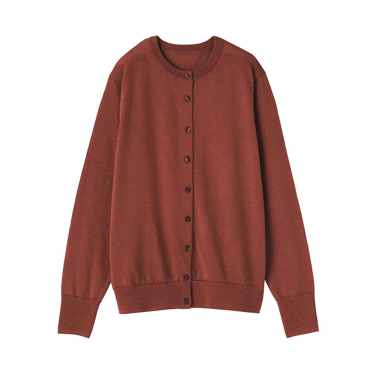 Washable Wool High-Gauge Crewneck Cardigan - Image 3