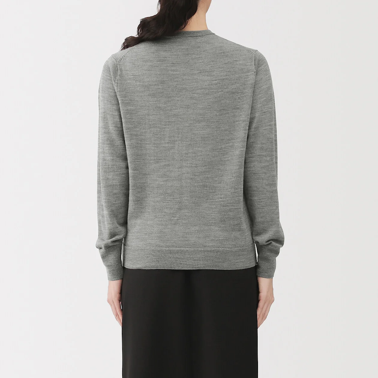 Washable Wool High-Gauge Crewneck Cardigan - Image 8