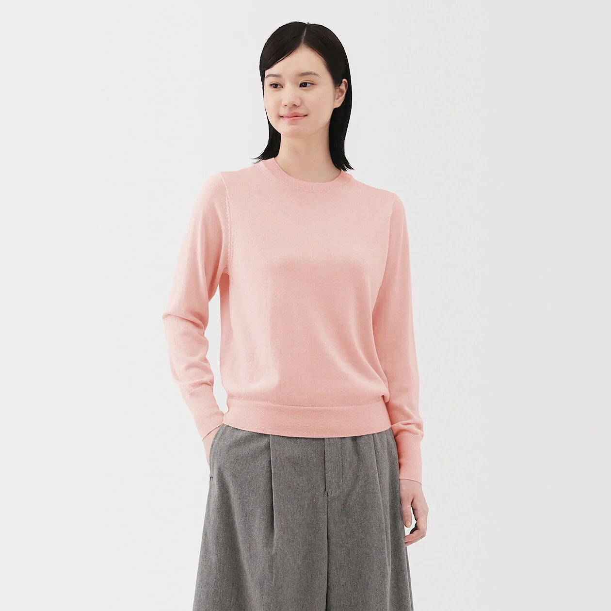 Washable Wool High-Gauge Crewneck Sweater