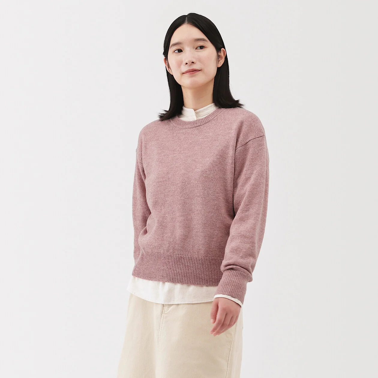 Washable Wool Mid Gauge Crewneck Sweater