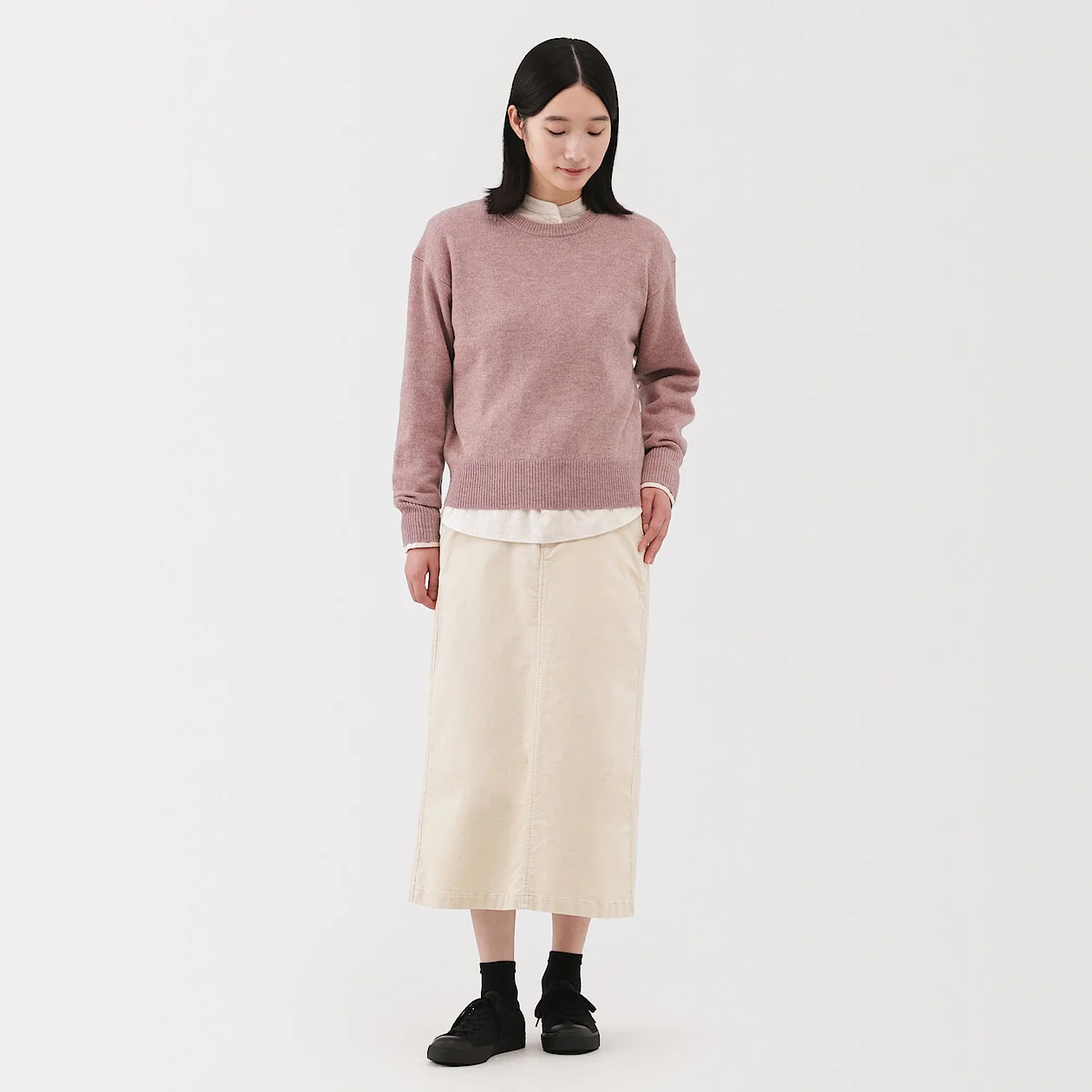 Washable Wool Mid Gauge Crewneck Sweater - Image 2