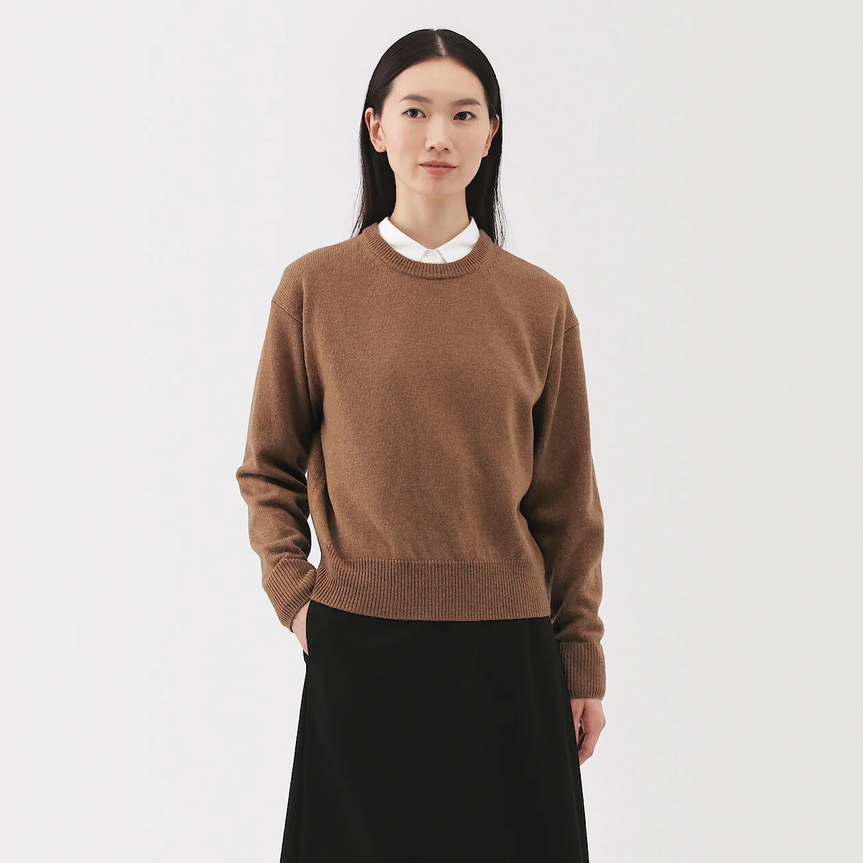 Washable Wool Mid Gauge Crewneck Sweater - Image 5