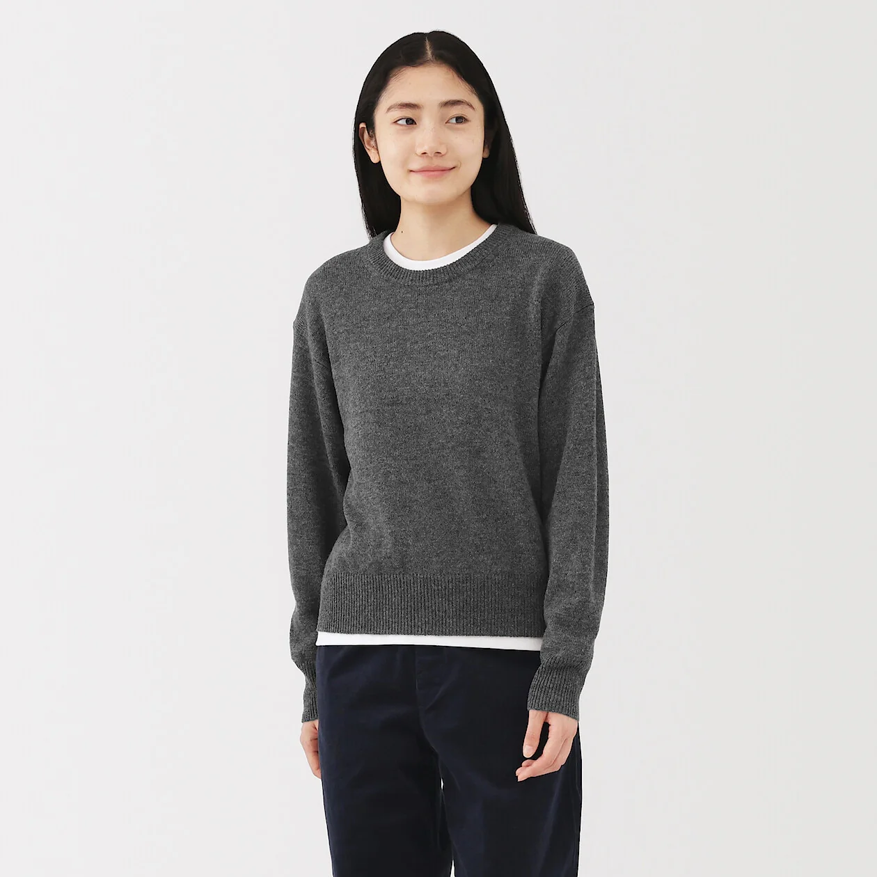 Washable Wool Mid Gauge Crewneck Sweater - Image 9