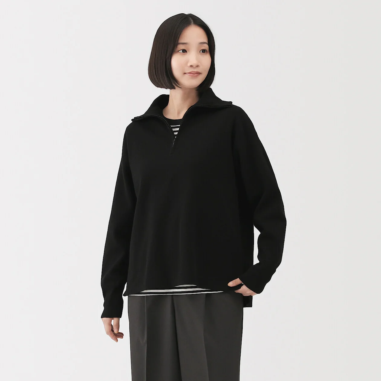 Washable Milano Ribbed Half-Zip Sweater - Image 9