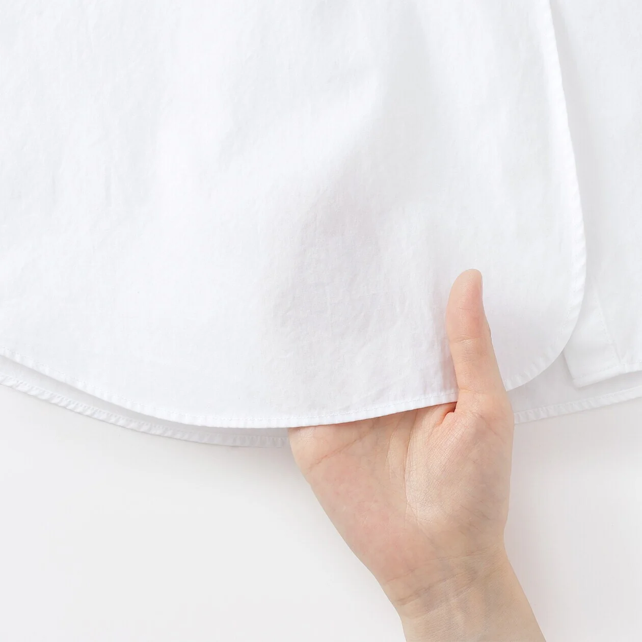 Washed Broadcloth 100% Cotton Stand Collar Long Shirt - Image 18