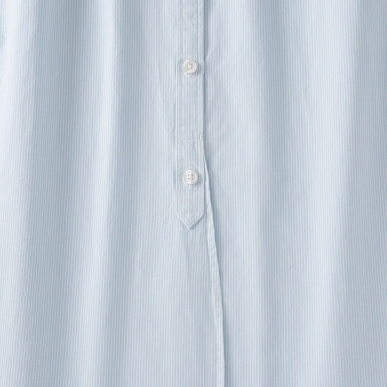 Washed Broadcloth 100% Cotton Stand Collar Long Shirt - Image 26