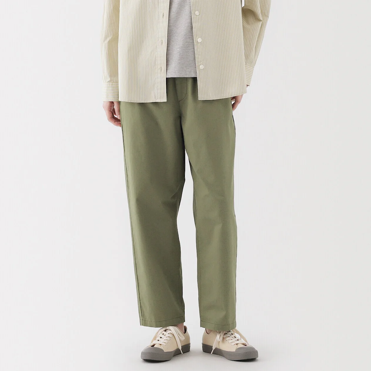 Washed Cotton Easy Tapered Pants