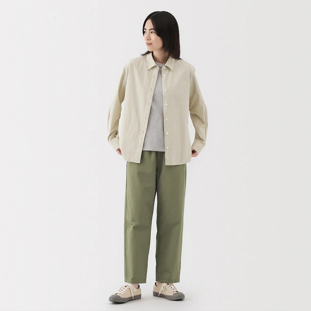 Washed Cotton Easy Tapered Pants - Image 2