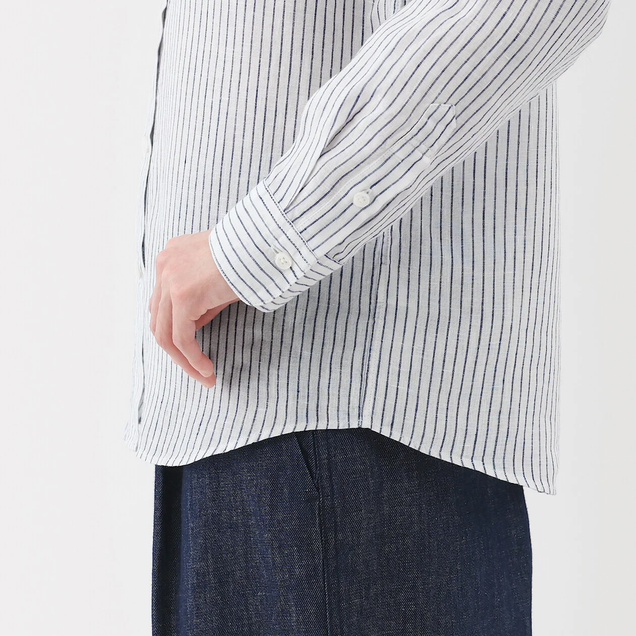 Washed Linen Long Sleeve Shirt - Image 51