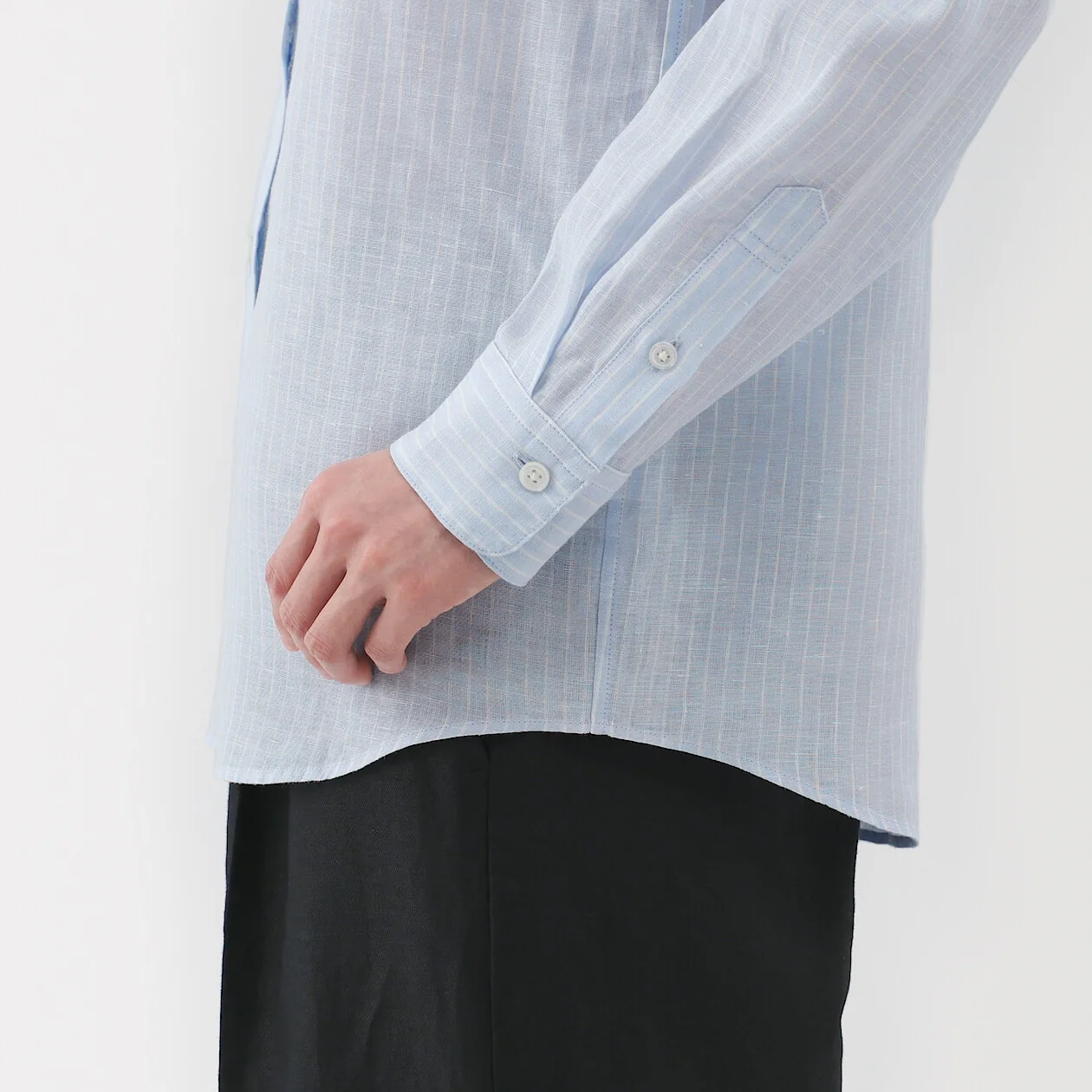 Washed Linen Long Sleeve Shirt - Image 60